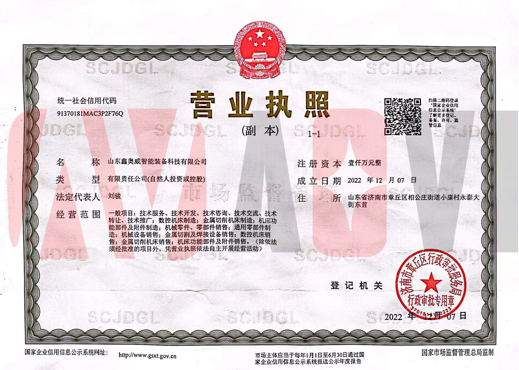 营业执照公示